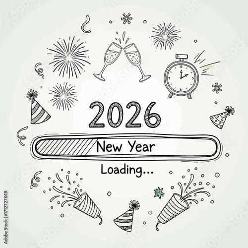 New year 2026 loading with festive decorations
