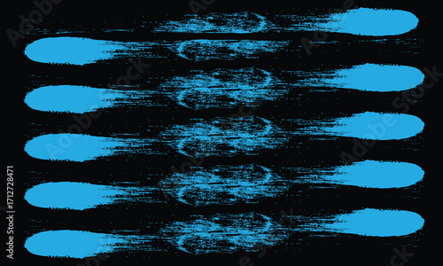 Abstract Blue Brush Strokes on Black Background