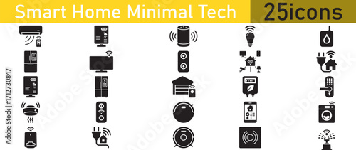 Smart Home Technology Icons Collection air conditioner