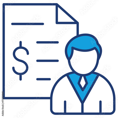 Wages Blue Icon