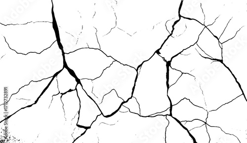 cracked wall background. Hand drawing texture. Vector illustration