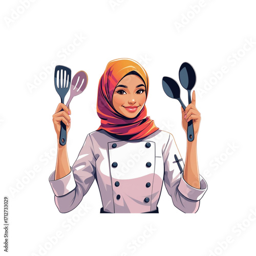 vector illustration of a cartoon chef