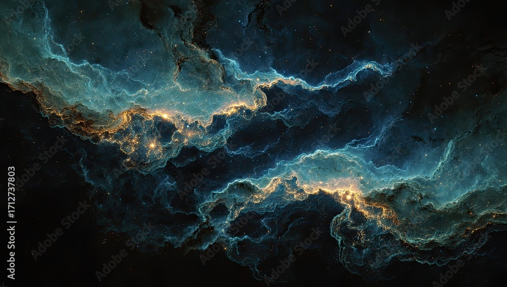 Fototapeta premium Cosmic clouds of swirling nebulae in deep space