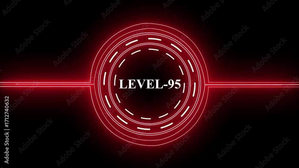 Level 95 text font animation. Level Up text sign. letters spelling out ...