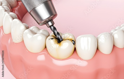 Wallpaper Mural Dental Cavity Treatment with Drill Torontodigital.ca