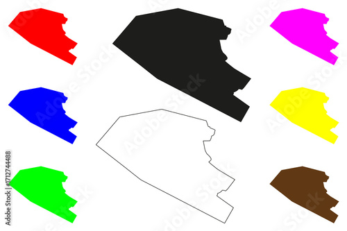 Kulai city (Malaysia) map vector illustration, scribble sketch Kulai map