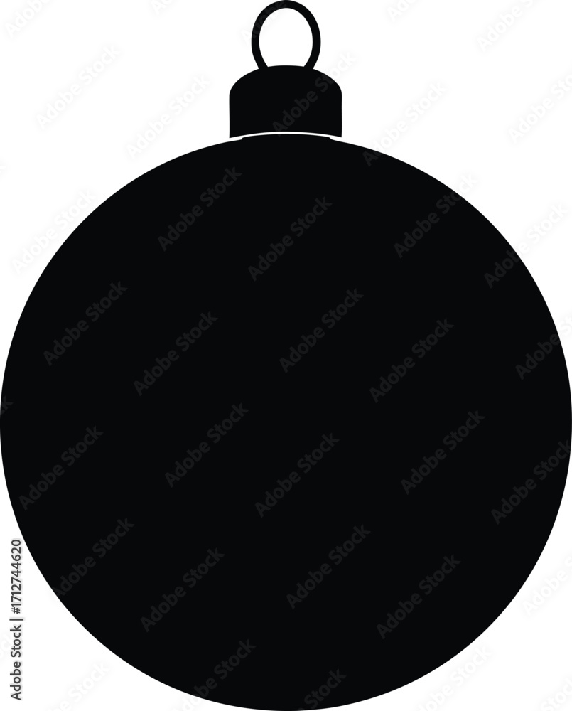 Fototapeta premium Black glass Christmas bauble vector isolated for holiday celebration tree decoration