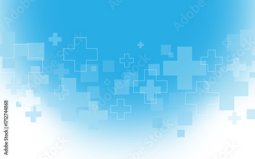 Abstract geometric medical cross shape medicine and science concept background. Space for your text. Vector background.