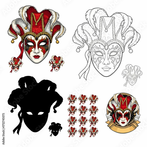 Exquisite Venetian Carnival Masks Elegant Festival Celebration