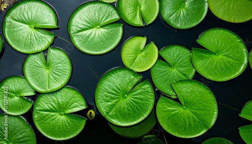 Water lilies on dark water