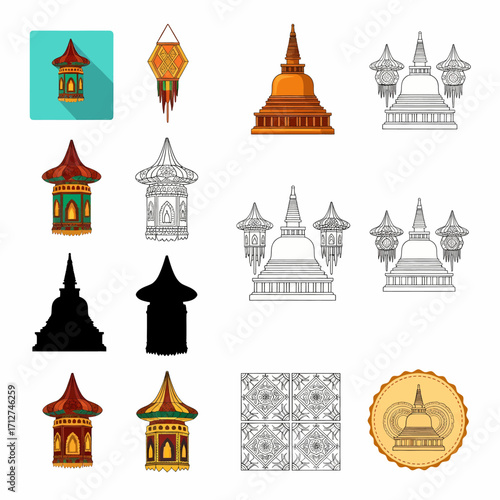 Celebration Lanterns and Temples for Vesak Festival Illuminating Buddhist Traditions