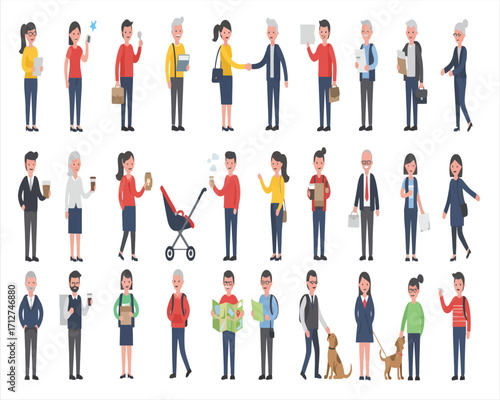 Flat Vector People Illustration Set – Daily Activities, Lifestyle, and Occupations