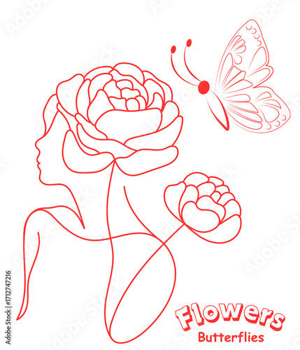 The picture displays an image of a rose and a butterfly icon.