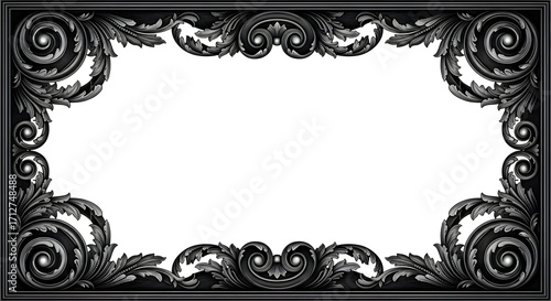 vintage frame with floral ornament