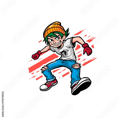 boy with skateboard