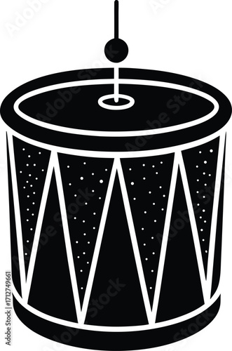 Vector illustration of a traditional drum for percussion music