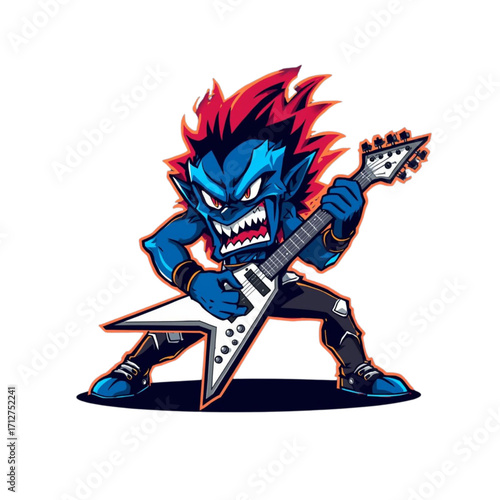 mascot guitar player metal 