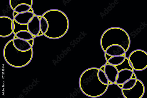 Abstract modern background with shapes composed of interlocking circles and organically connected figures. Vector illustration.