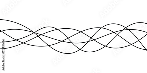 Thin line wavy background on white background.  Flowing wave line background on white page. Rippled isolated abstract wavey background icons. 