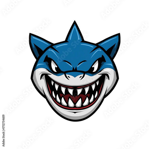 angry shark with mascot head