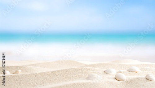 Beach scene with seashells