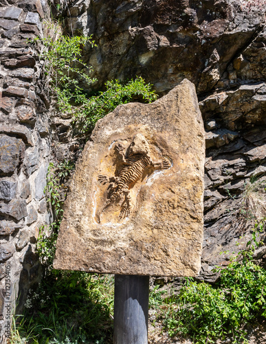 Wallpaper Mural Seymouria carnivorous amphibian 285 million years old on public display at site in Prague Zoo in Czech Republic Torontodigital.ca