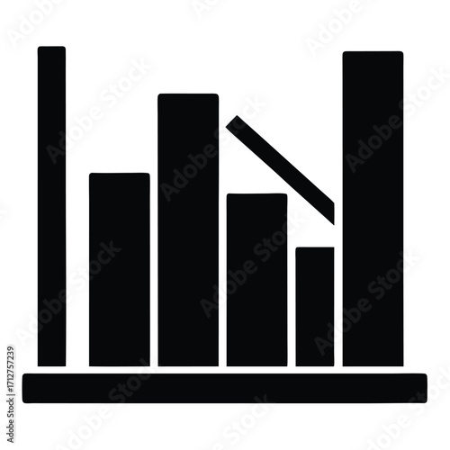 bar chart graph vector icon