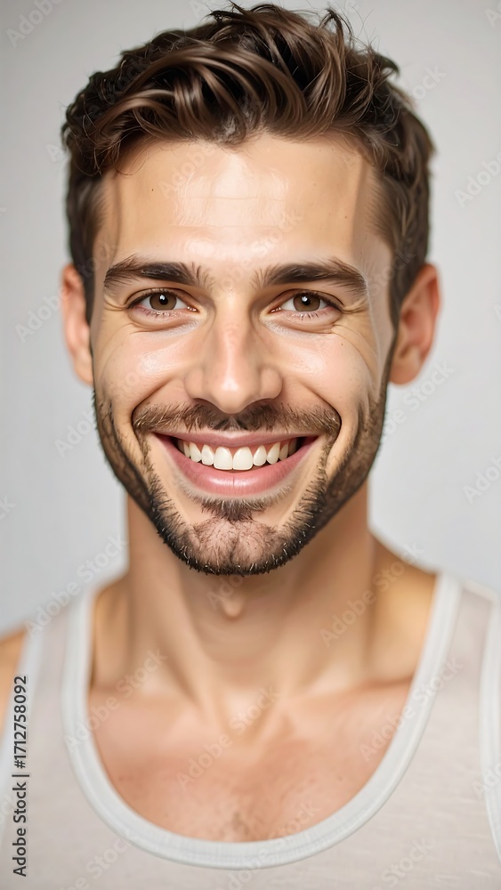 Obraz premium Happy man smiling warmly