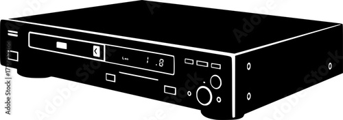 Dvd player device technology media entertainment silhouette vector illustration
