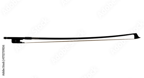 Black cello bow silhouette isolated on white background