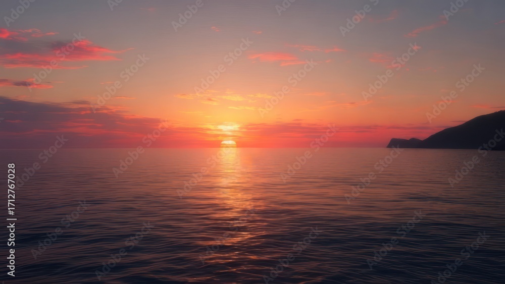 Obraz premium Blurry sunset over the ocean