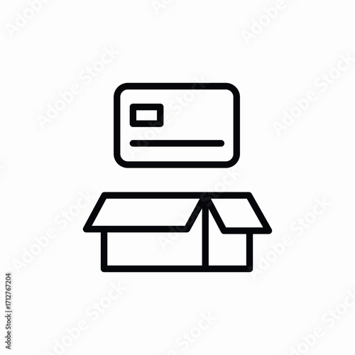 bank card delivery unbox icon sign vector