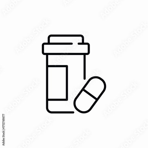 capsules jar icon sign vector