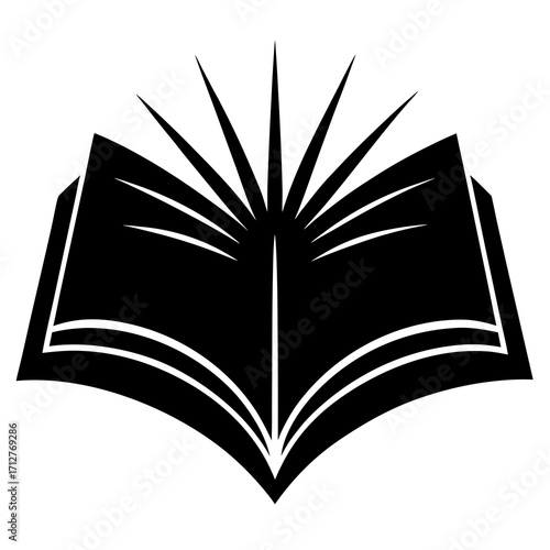 Open book radiating light knowledge wisdom