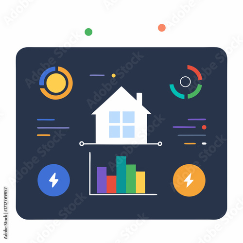 Smart home energy dashboard ui house