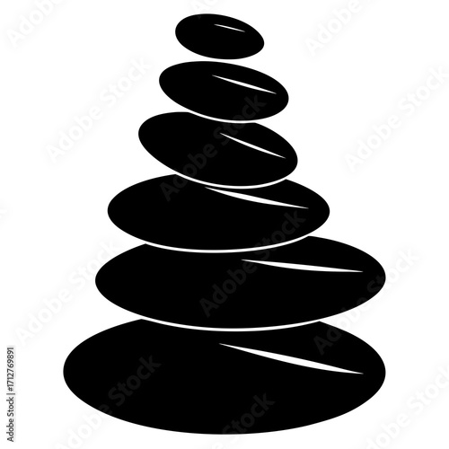 Stacked smooth stones silhouette calm composition stacked stones