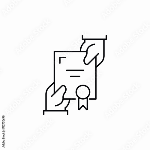 diploma presentation icon sign vector