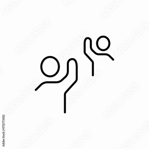 meet friend waving icon sign vector