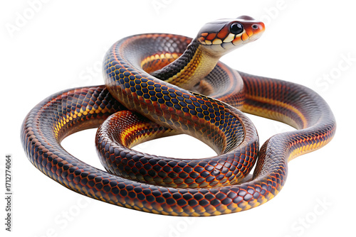 Wallpaper Mural Colorful Snake Coiled Against Black Background reptile Torontodigital.ca