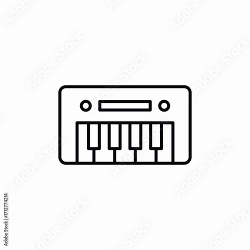 piano music icon sign vector