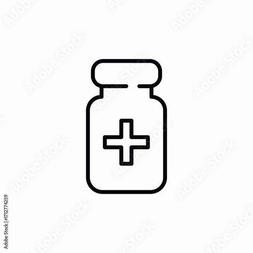 pills jar icon sign vector