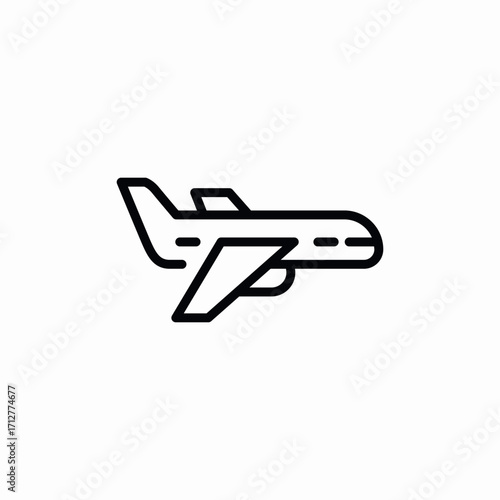plane flight icon sign vector
