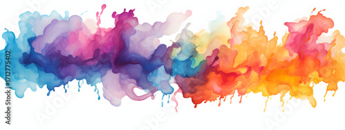 Wallpaper Mural Vibrant watercolor splashes and drips in a rainbow of colors Torontodigital.ca