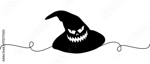 Witch hat silhouette with a touch of line