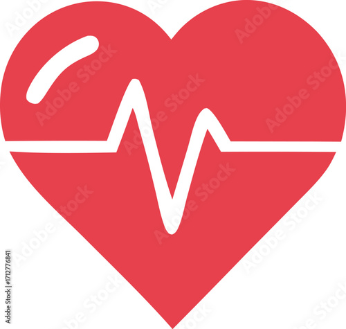 Dynamic red heartbeat symbol modern medical cardiology cardiology pulse health care heart health symbol