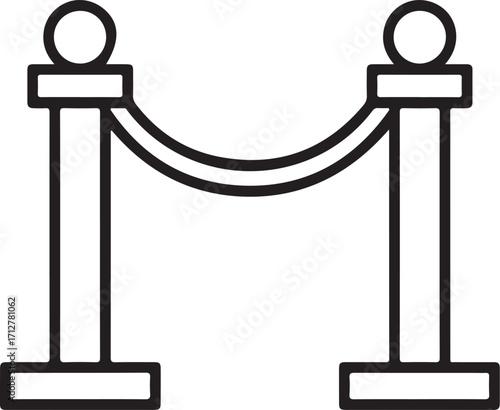 Simple rope barrier with stanchions for event access