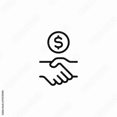 commercial deal handshake icon sign vector