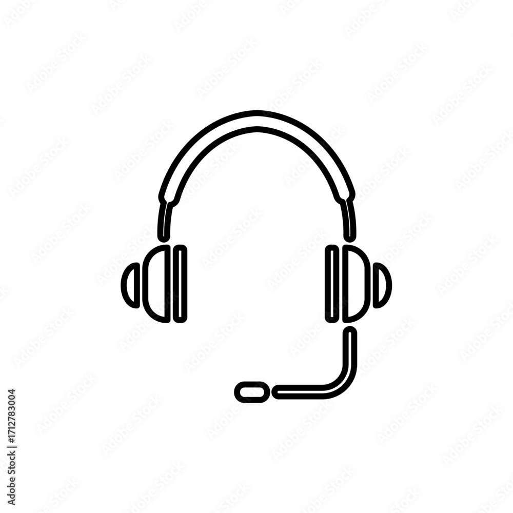 Fototapeta premium Headset icon vector illustration logo template for many purpose. Isolated on white background