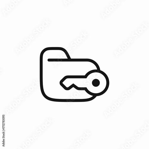 folder key protection safety icon sign vector