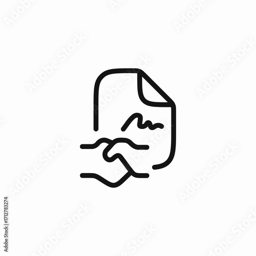 handshake contract signature icon sign vector